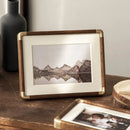 Wooden photo frame with copper corners for elegant decor
