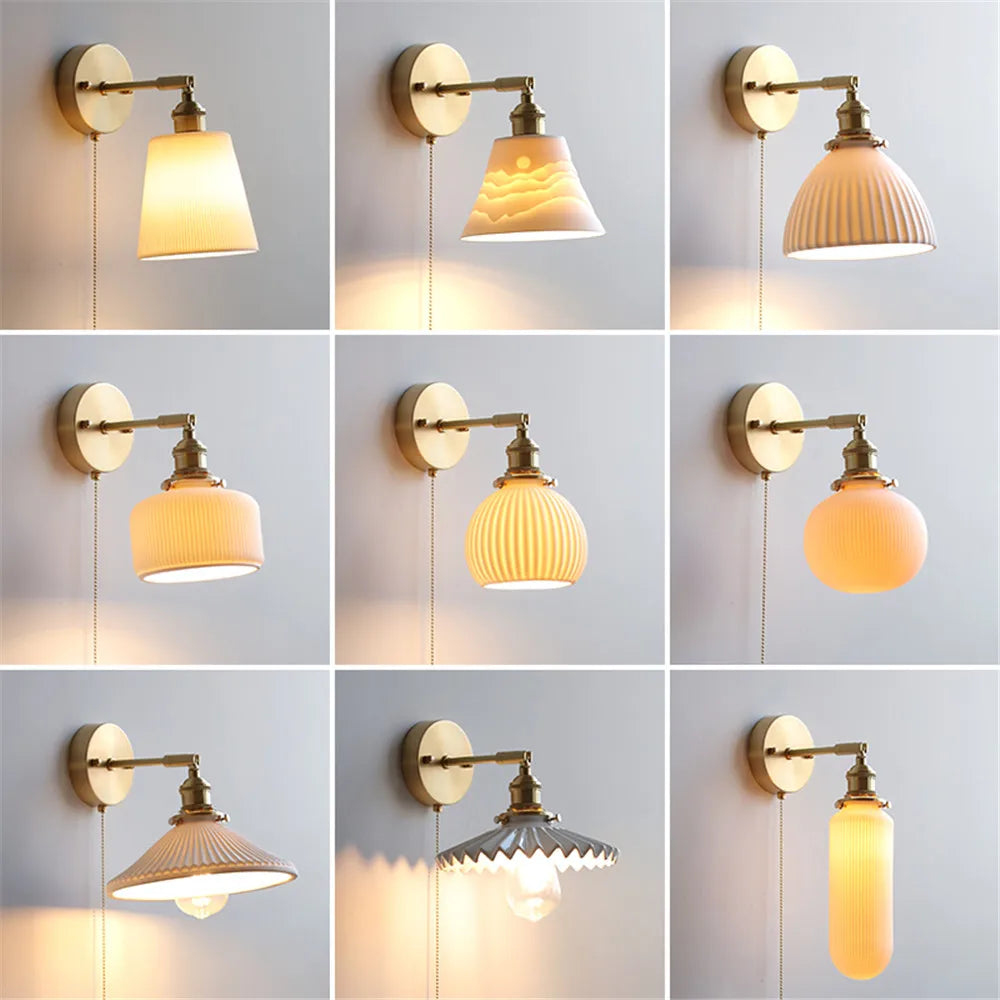 Adjustable nordic ceramic LED wall light - vue 2 sur 15