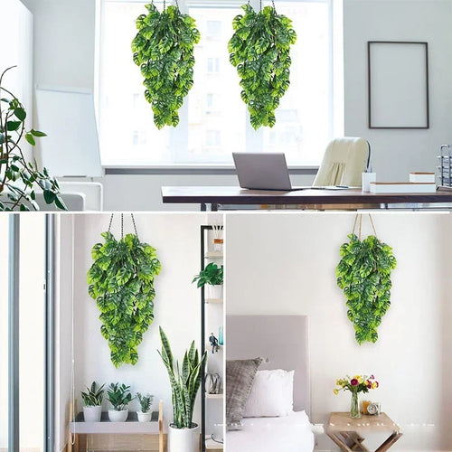 Artificial monstera leaf garland for indoor and outdoor decoration - vue 4 sur 10