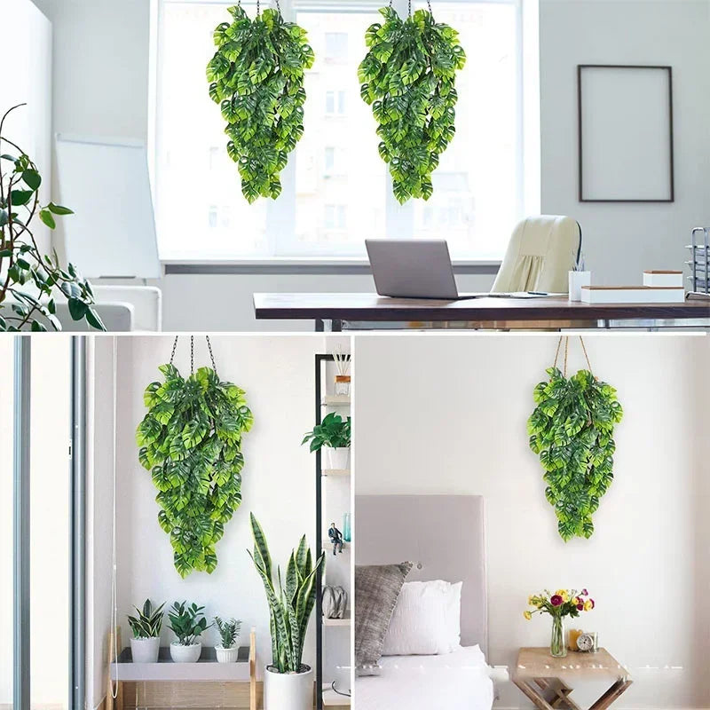 Artificial monstera leaf garland for indoor and outdoor decoration - vue 4 sur 10