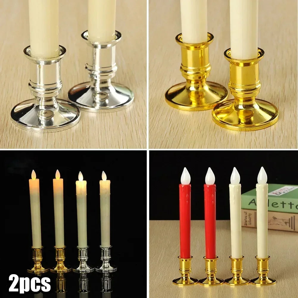 Set of 2 conical candle holders for wedding and party decoration - vue 5 sur 7