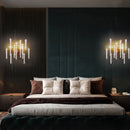 Modern crystal LED wall light with floral branch art deco design