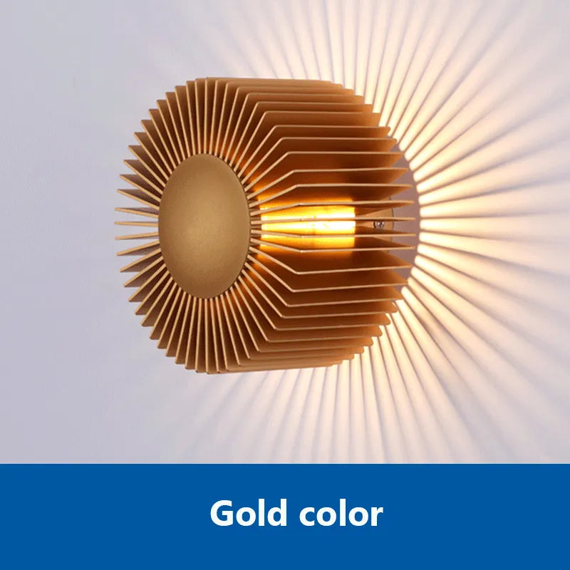 Modern black pink aluminum wall light - vue 6 sur 8