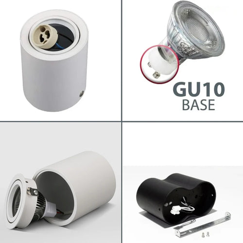 Round LED ceiling light with replaceable bulb and adjustable angle - vue 4 sur 12