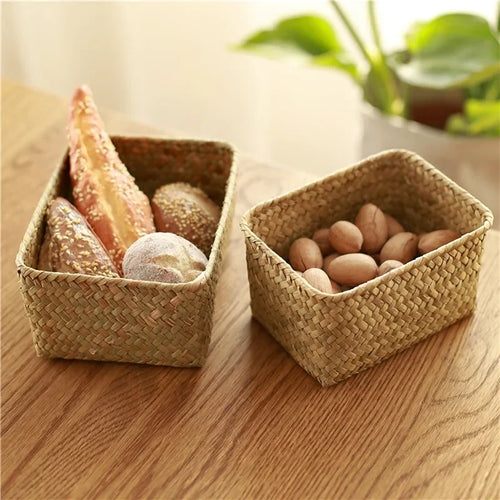 Wicker storage basket for kitchen and picnic - vue 3 sur 12