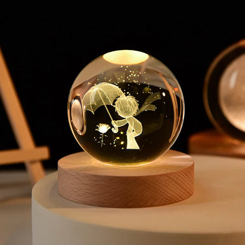 3D crystal ball solar system engraved decorative gift - vue 22 sur 32