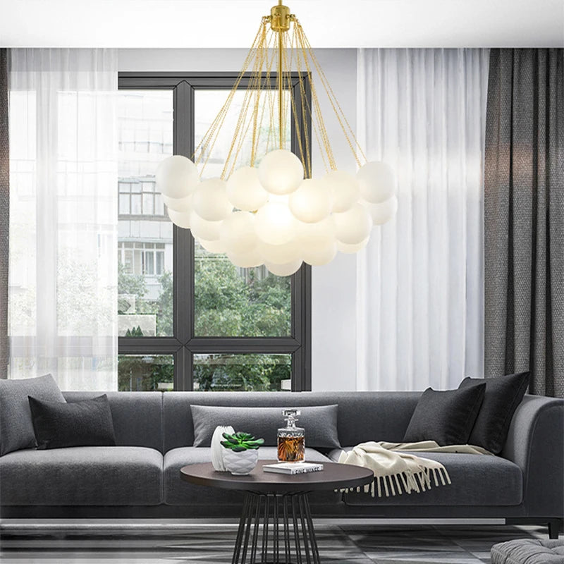 Nordic glass pendant light for luxury interior decor - vue 5 sur 10
