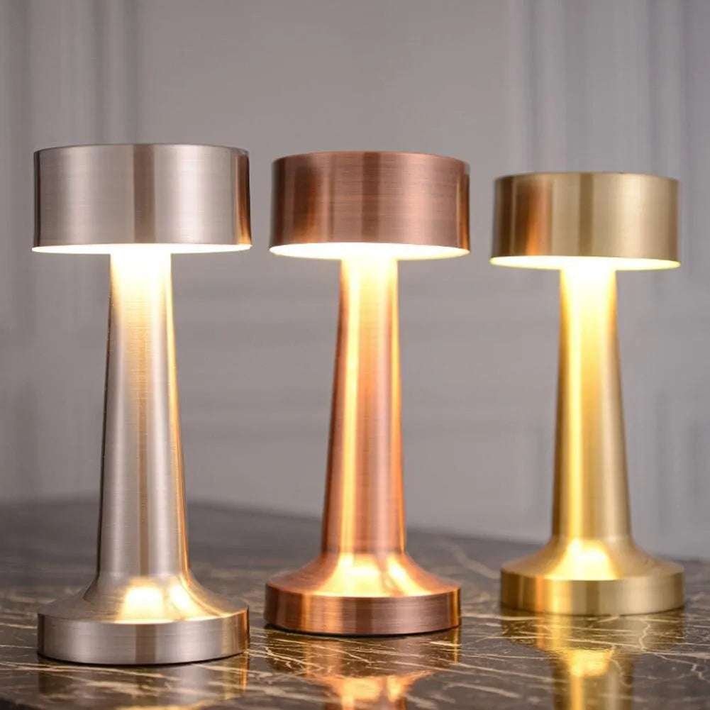 Retro rechargeable LED table lamp with touch sensor - vue 3 sur 9