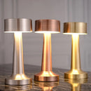 Retro rechargeable LED table lamp with touch sensor