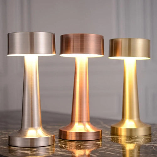 Retro rechargeable LED table lamp with touch sensor - vue 3 sur 9