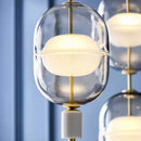 Nordic glass, marble and gold metal pendant light