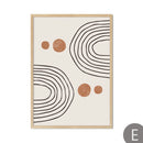 abstract geometry line rising sun moon canvas wall decor
