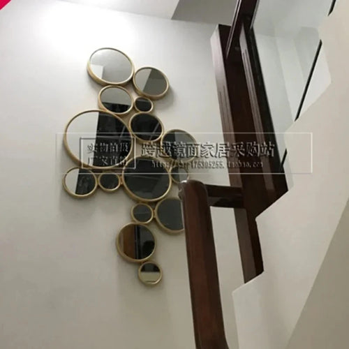 sun-shaped resin wall decor with hanging mirror - vue 3 sur 7