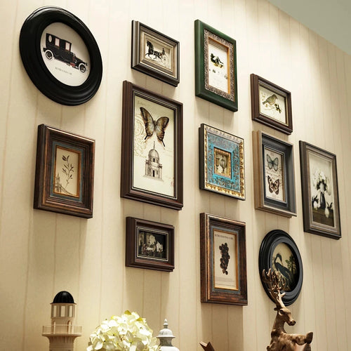 Creative retro European wooden wall photo frame - vue 5 sur 7