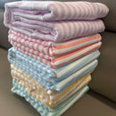 Personalised monogram beach towel preppy stripe style