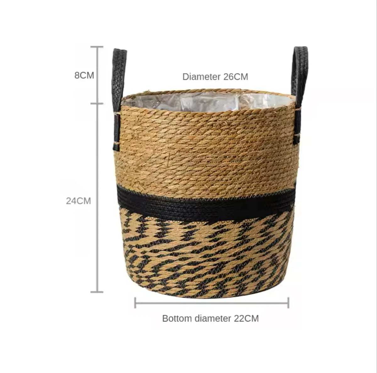 natural wicker basket for garden and decorative storage - vue 15 sur 15