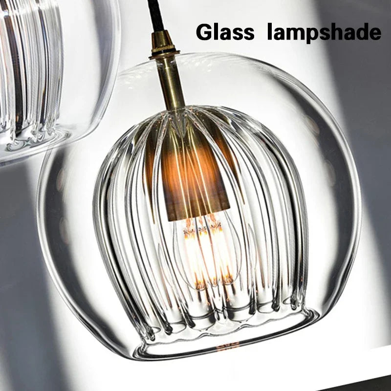 Modern nordic glass pendant light for interior decoration - vue 6 sur 15
