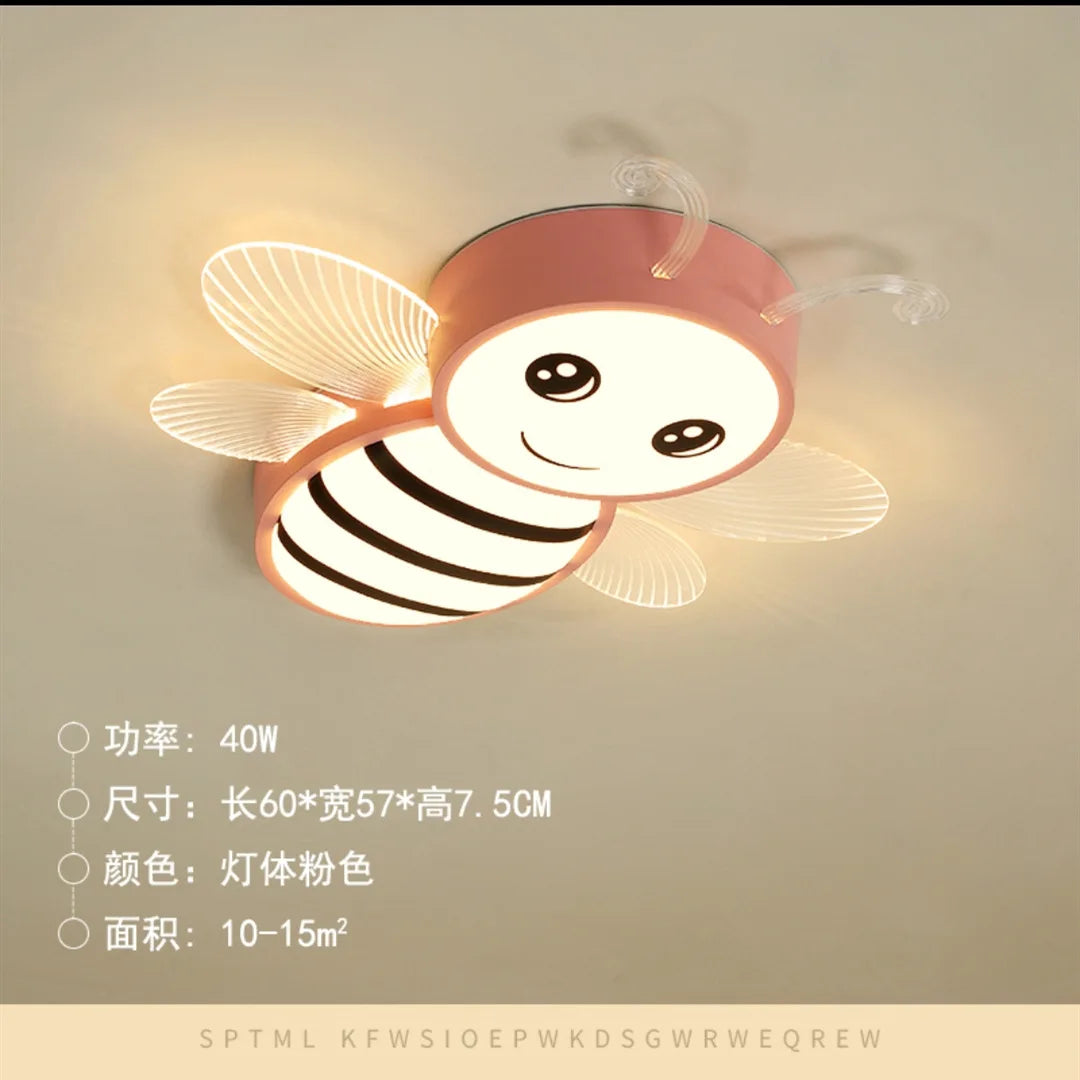 Modern children's LED ceiling light little bee nursery decoration - vue 9 sur 9