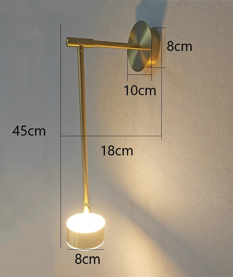 Modern adjustable decorative iron LED wall light