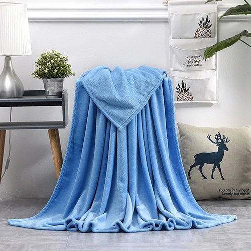 Soft warm coral fleece flannel throw for sofa or bed - vue 8 sur 14