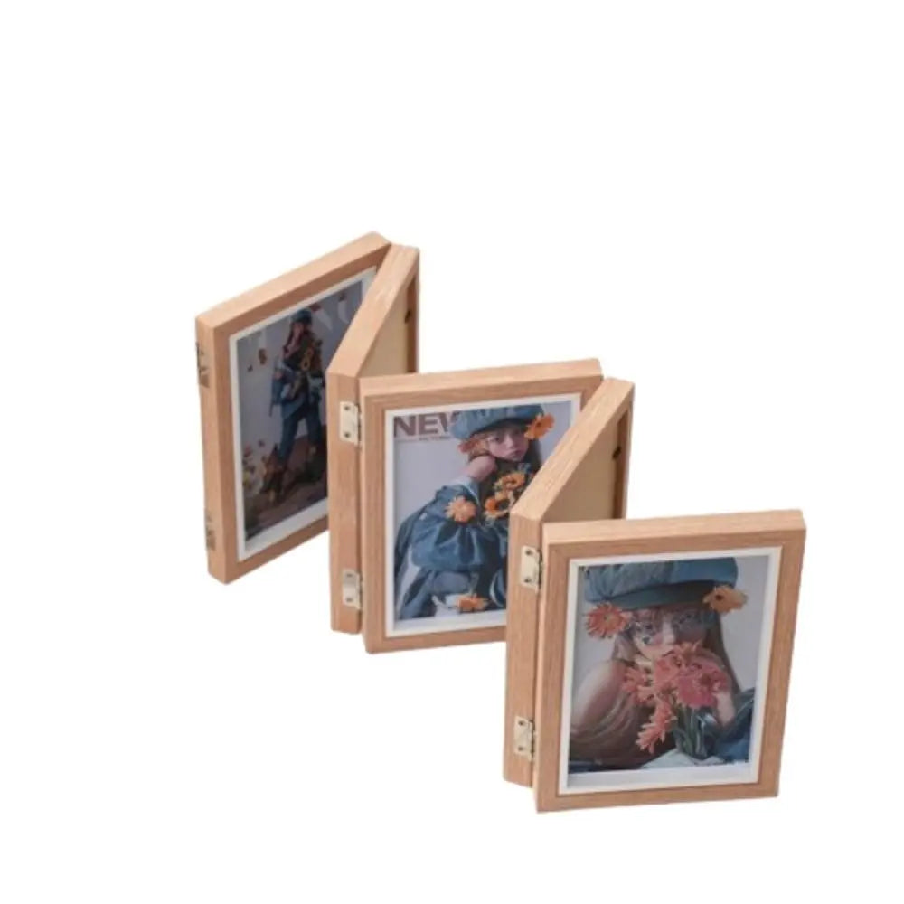 Foldable wooden photo frame for desktop album - vue 11 sur 14