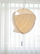 Japanese wabi sabi fabric designer LED pendant light for living room, dining room and home decor