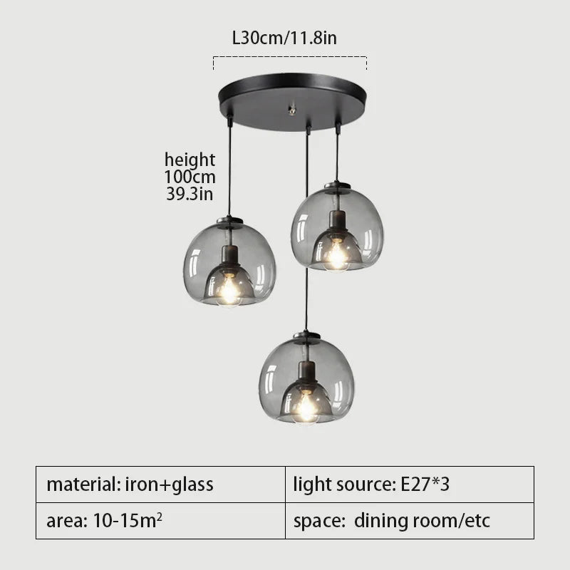 Modern chandelier with LED pendant for dining table