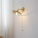 Retro rotating wall light in glass and copper with switch