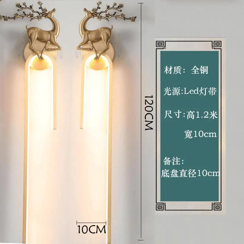 Chinese style copper wall light for indoor lighting - vue 8 sur 15