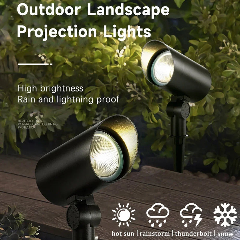 Waterproof outdoor LED spotlights for garden and tree lighting
