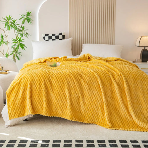 Soft checked throw for sofa and bed - vue 4 sur 7