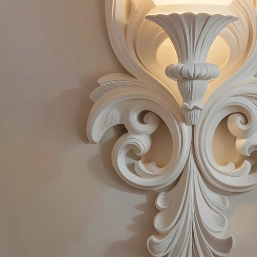 French retro carved decorative wall lamp in Nordic luxury style - vue 4 sur 7