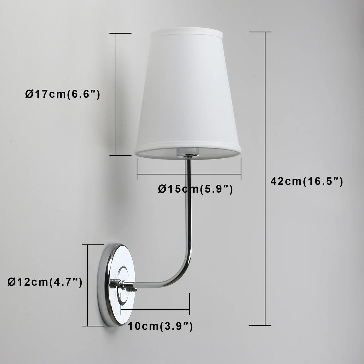 Phansthy classic single industrial wall light with flared funnel shade - vue 5 sur 10
