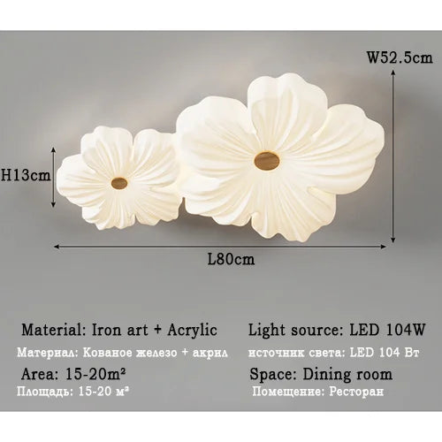 Modern LED ceiling light flower shape for indoor decoration - vue 12 sur 12