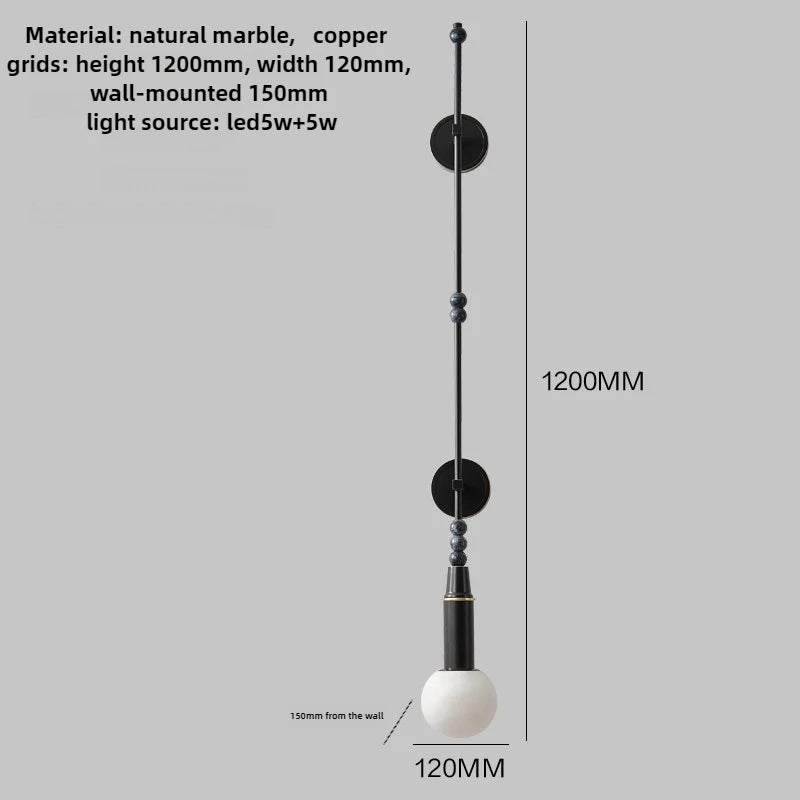 Elegant Chinese style copper wall light for modern decor - vue 8 sur 8