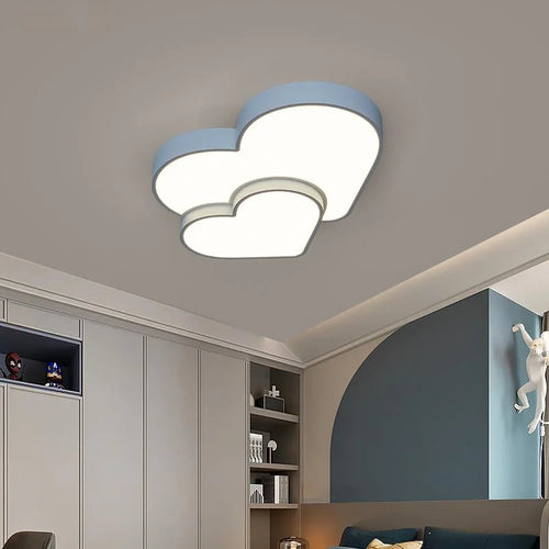 Modern minimalist LED ceiling light with star and heart decor - vue 6 sur 18