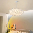 Modern feather LED chandelier with eye protection