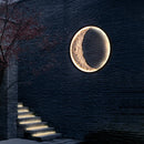 New modern outdoor moon LED wall light waterproof garden resin