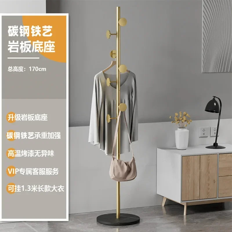 elegantly designed metal bag and clothes rack for practical storage