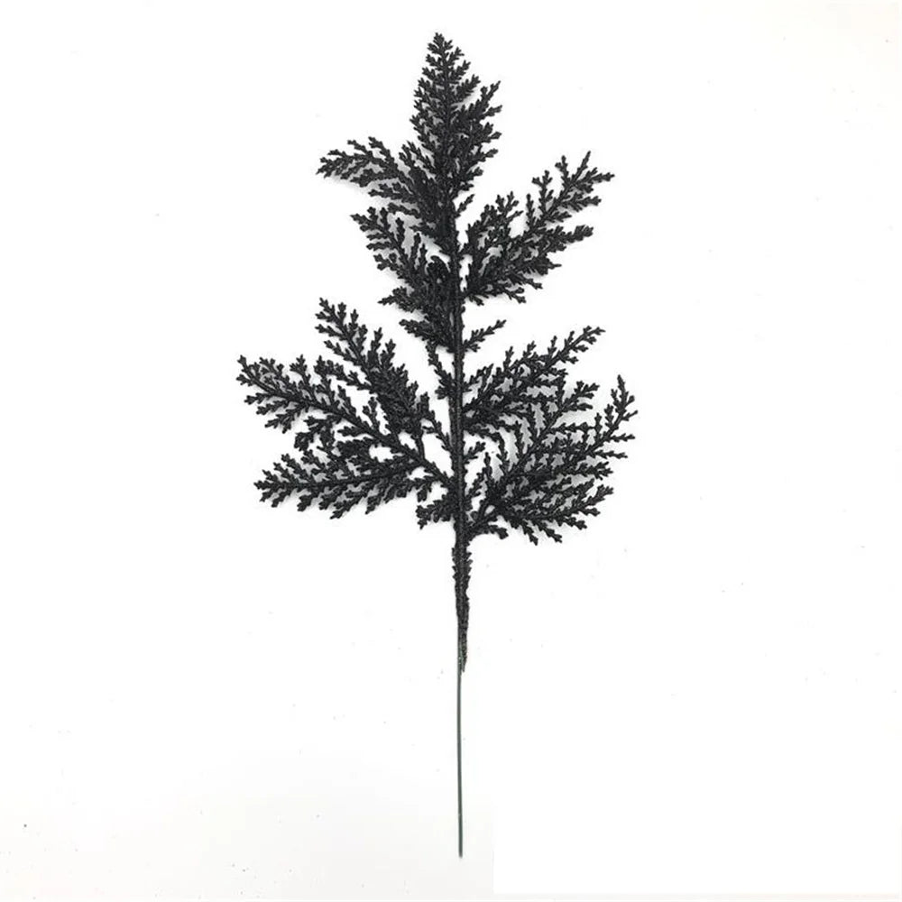 Christmas pine leaves glitter for DIY wreath and tree decoration