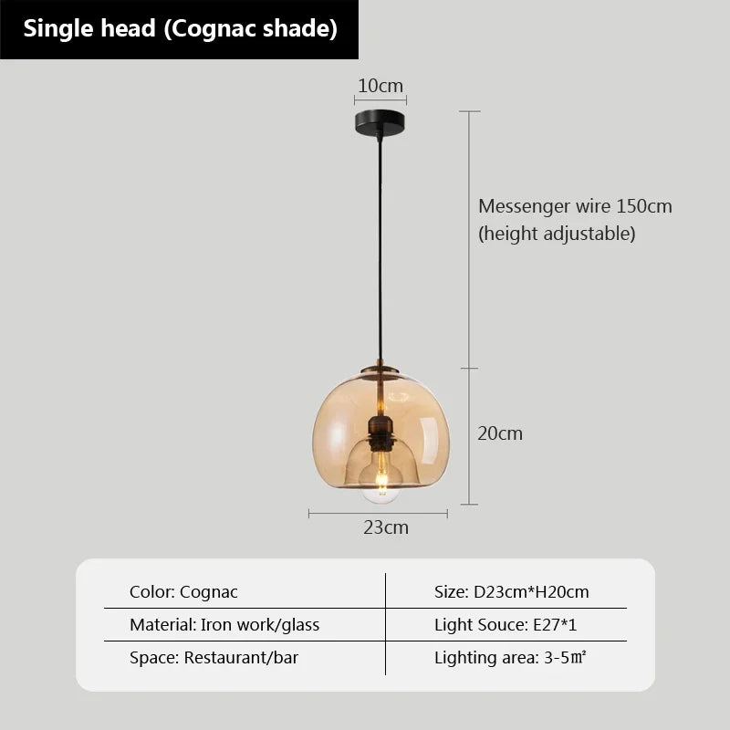 Modern glass pendant light for nordic home decor - vue 8 sur 8
