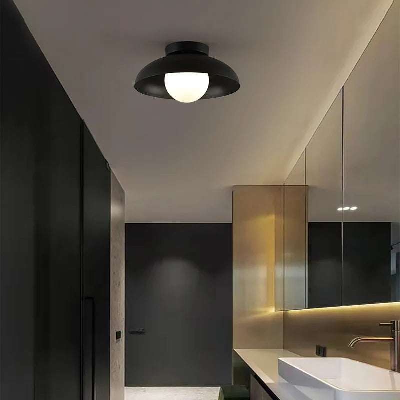 Modern designer ceiling light with rounded shade - vue 4 sur 8