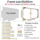 Wooden wall frame for canvases and decorative paintings
