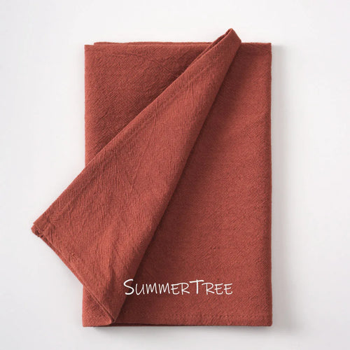 Set of 6 washed cotton napkins mediterranean style