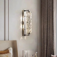 Modern crystal glass LED wall light with 3 dimmable levels