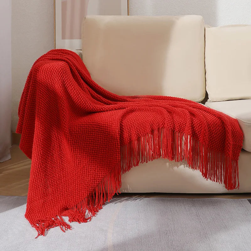 Modern pineapple knit throw for living room