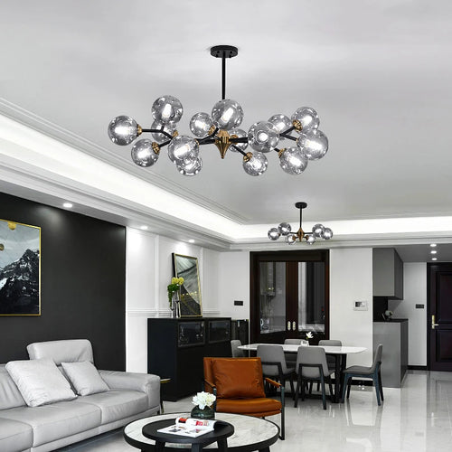 Nordic glass chandelier for elegant interior decoration - vue 4 sur 10