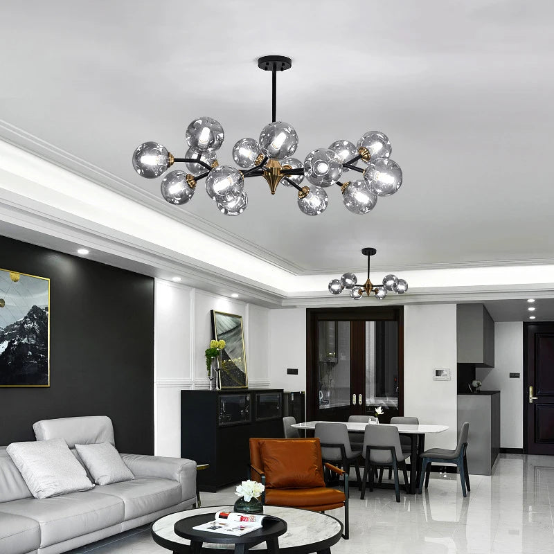 Nordic glass chandelier for elegant interior decoration - vue 3 sur 10