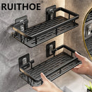 no-drill wall shelf for bathroom and kitchen storage