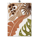 Terracotta monstera vase painting Nordic abstract wall decoration